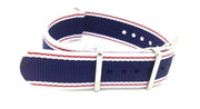 NATO watch strap - White/Red/Blue - NATO nylon watch strap