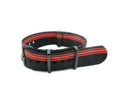 NATO PVD watch strap - Black/Red - NATO nylon watch strap