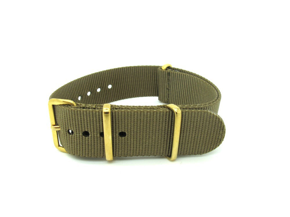 NATO watch strap Khaki Gold