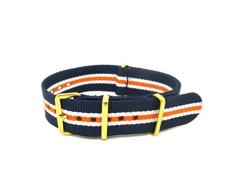 NATO strap Blue/White/Orange Gold