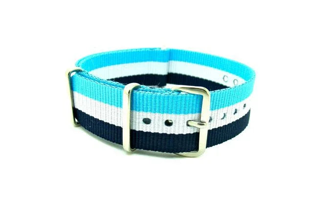 NATO watch strap - Navy/White/Blue - NATO nylon watch strap