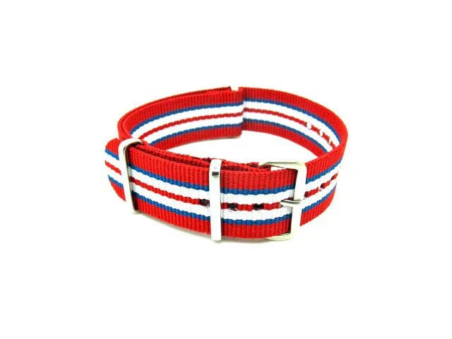 NATO watch strap - Red/Blue/White/Red - NATO nylon watch strap