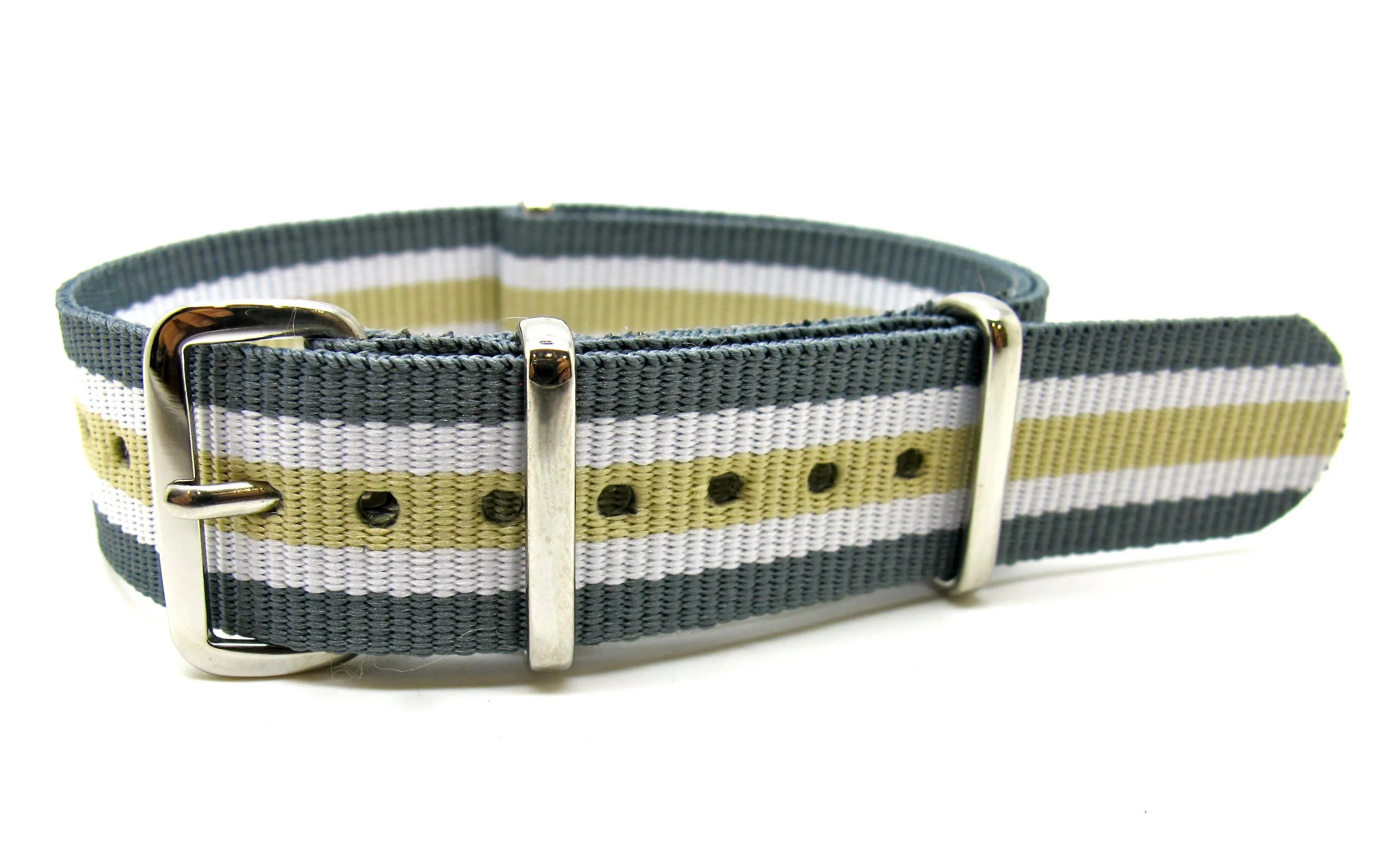 NATO watch strap - Grey/White/Sand - NATO nylon watch strap