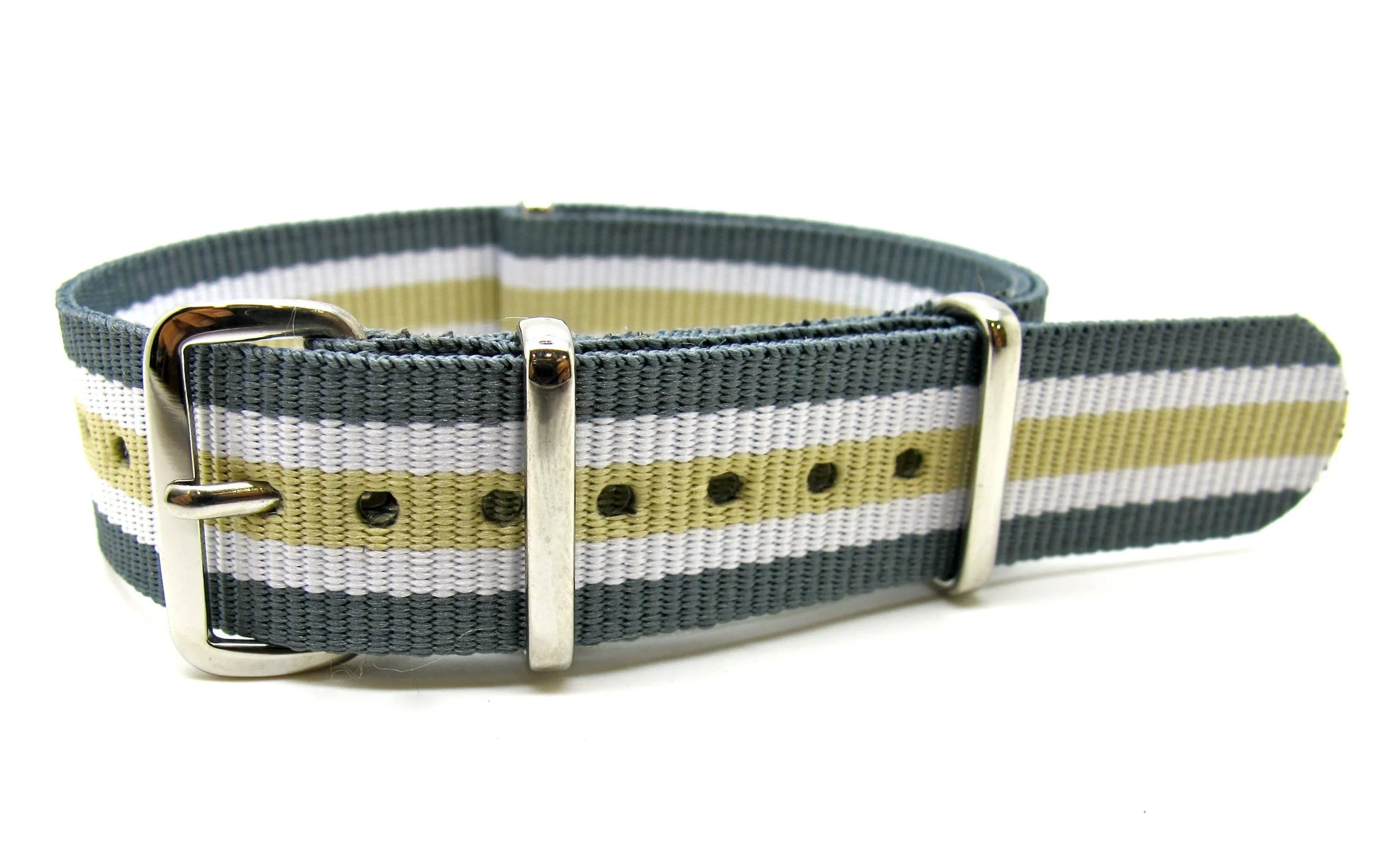 NATO watch strap - Grey/White/Sand - NATO nylon watch strap