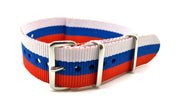 NATO watch strap - White/Blue/Red - NATO nylon watch strap
