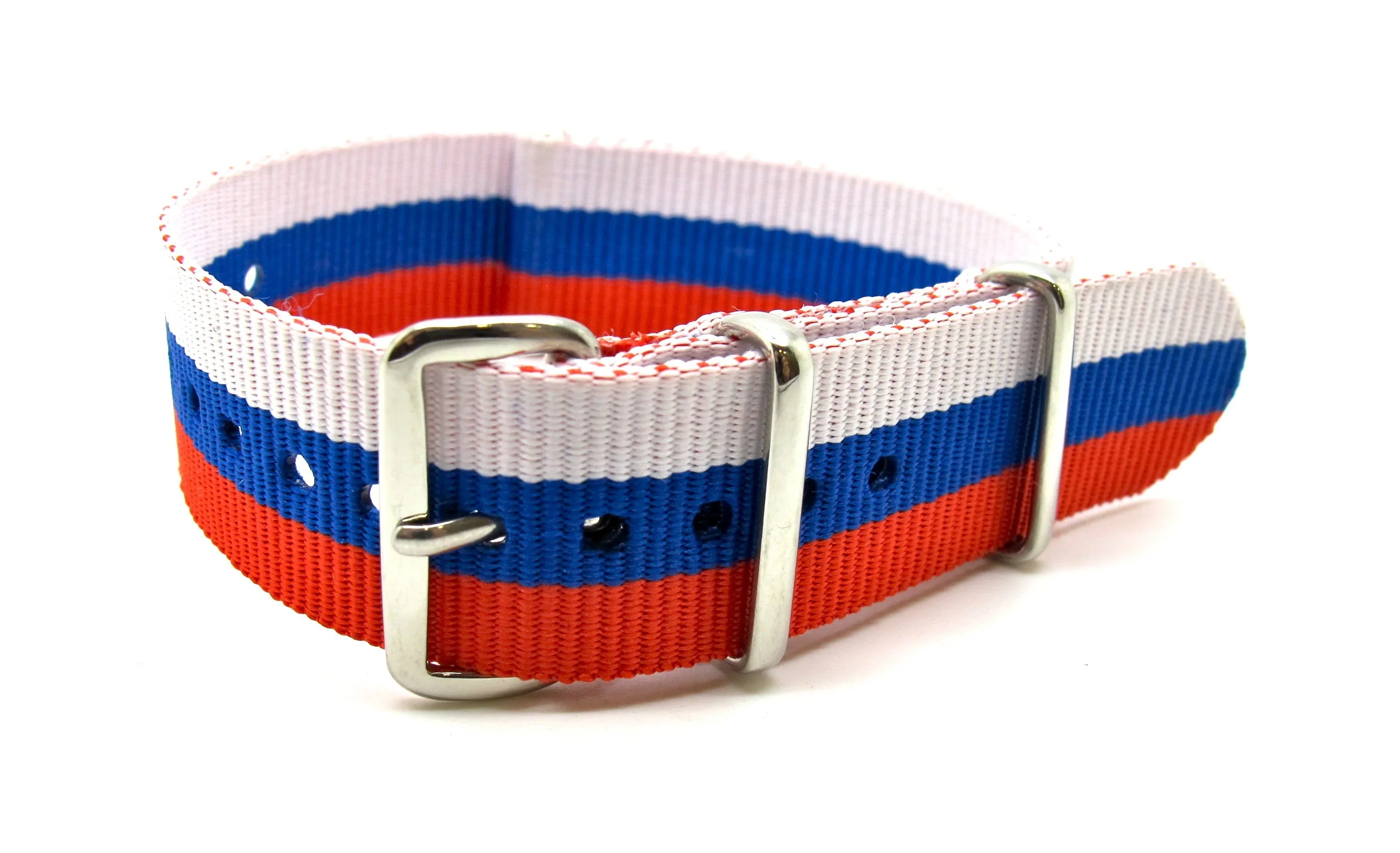 NATO watch strap - White/Blue/Red - NATO nylon watch strap