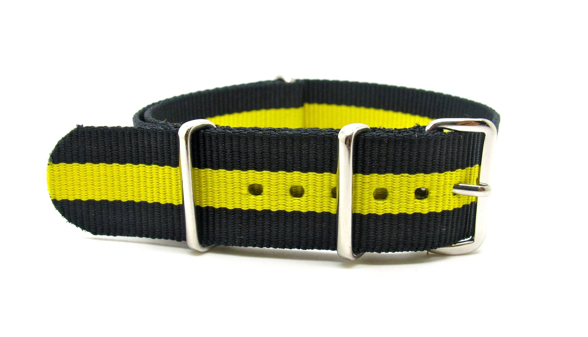 NATO watch strap - Black/Yellow - NATO nylon watch strap
