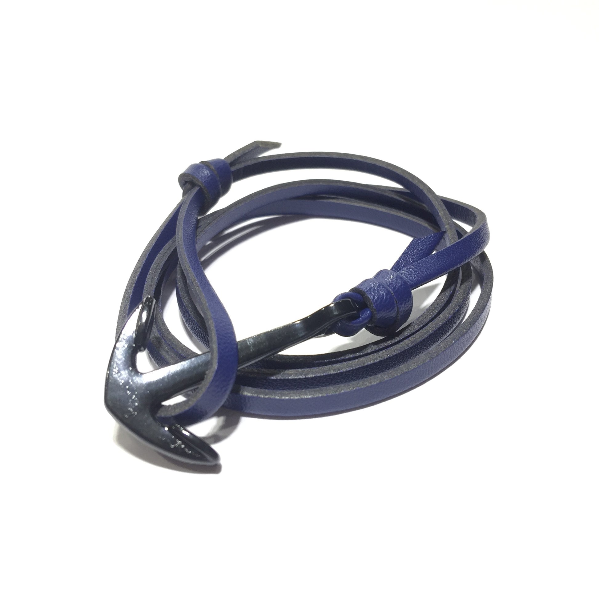 Leather anchor bracelet