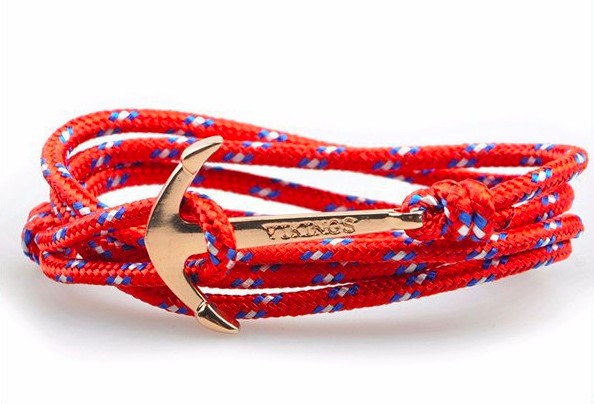 Gold plated anchor bracelet