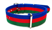 NATO watch strap Blue/Red/Green - NATO nylon watch strap