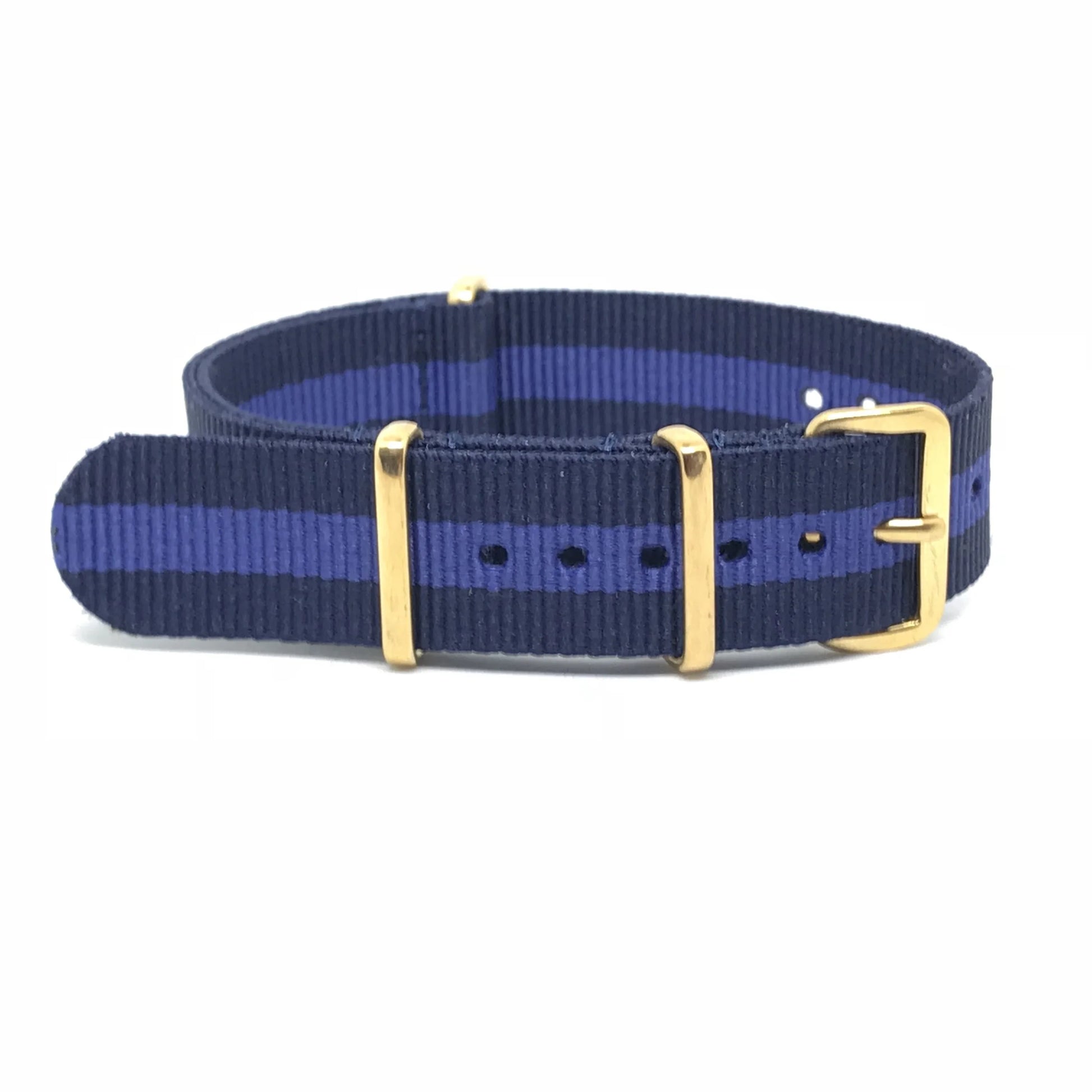 NATO Gold watch strap - Blue/Purple - NATO nylon watch strap
