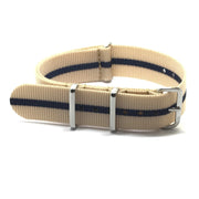NATO watch strap Beige/Blue - NATO nylon watch strap