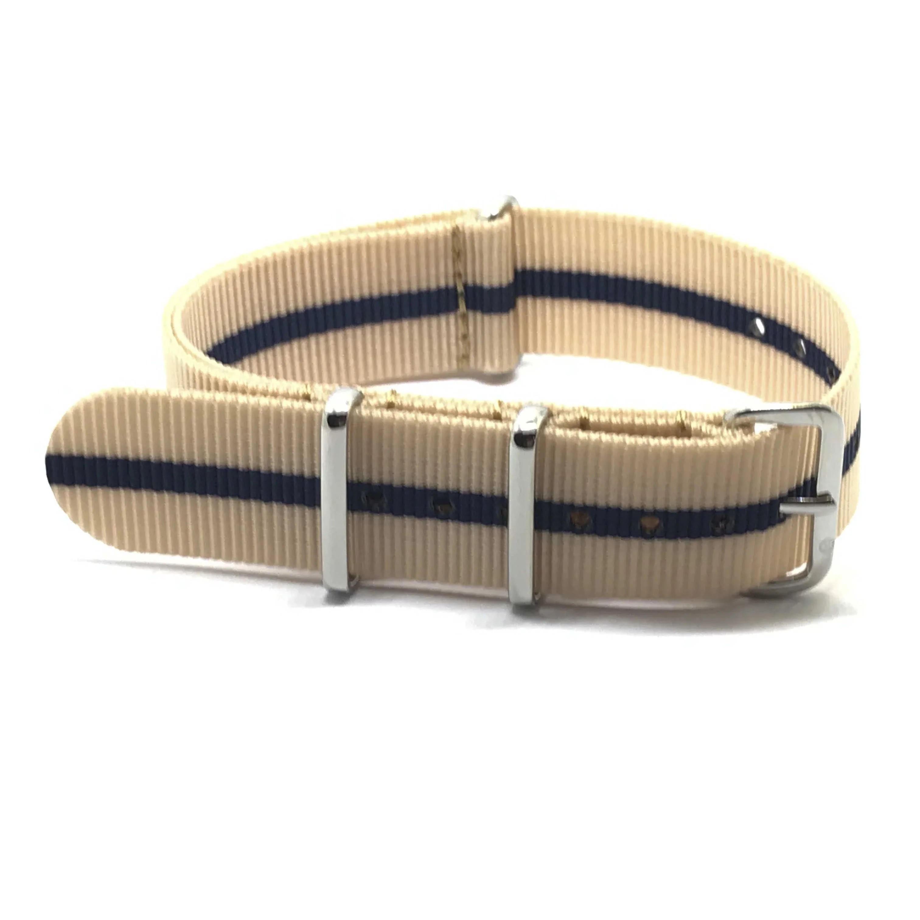 NATO watch strap Beige/Blue - NATO nylon watch strap