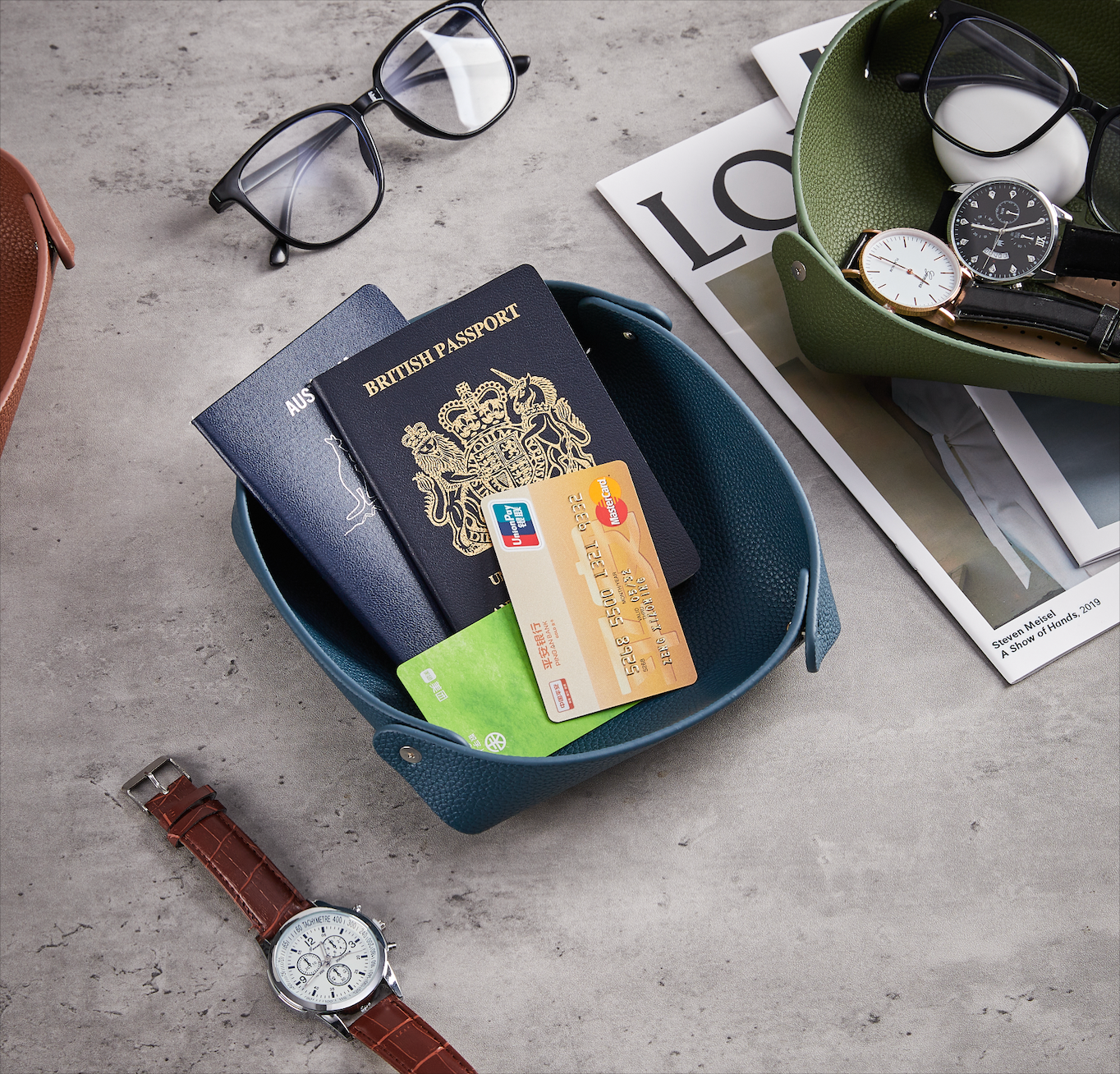 KronoKeeper - Soft Leather Valet Tray