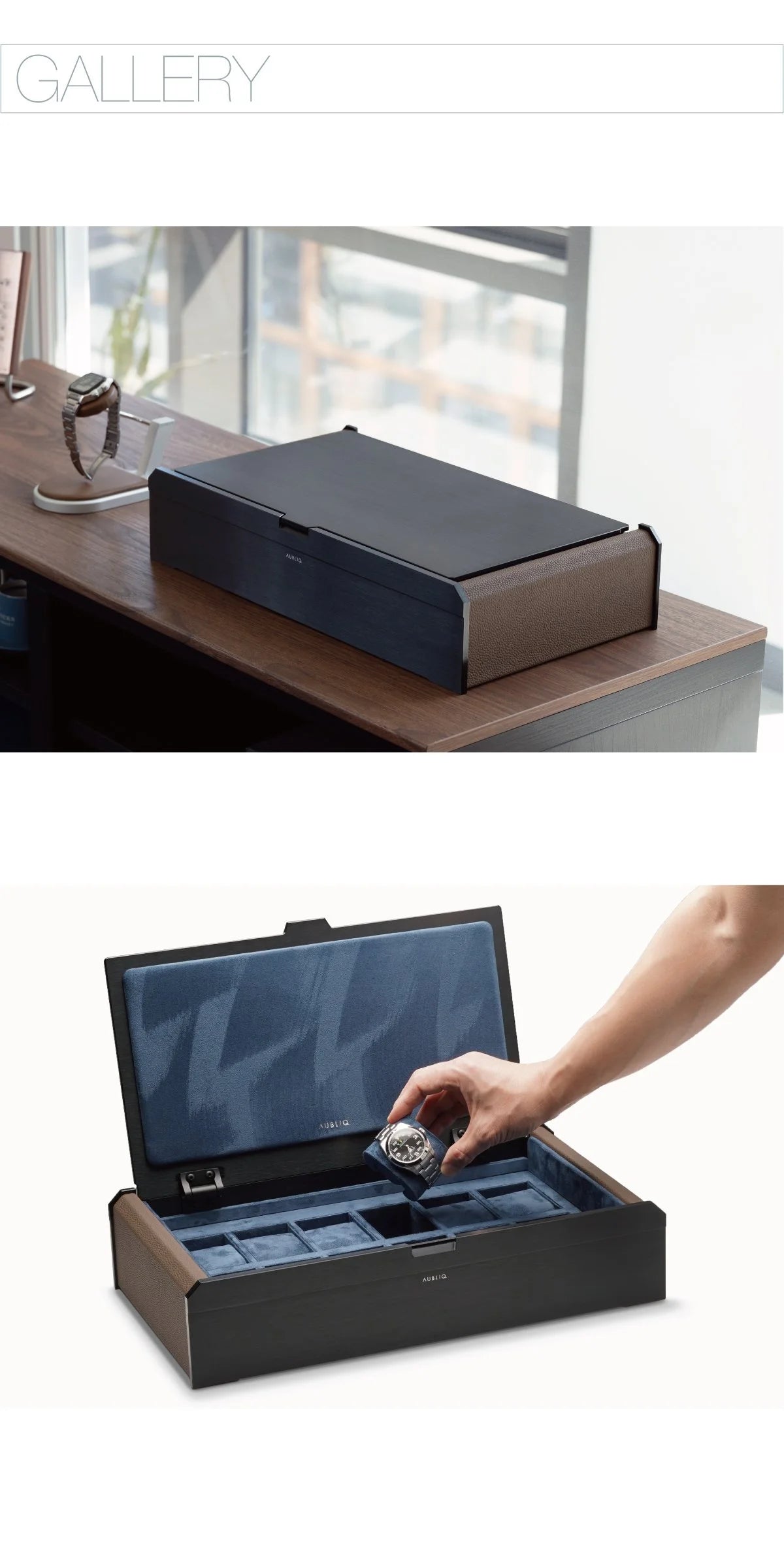Aubliq Attention Ebony Black watch box – details 5