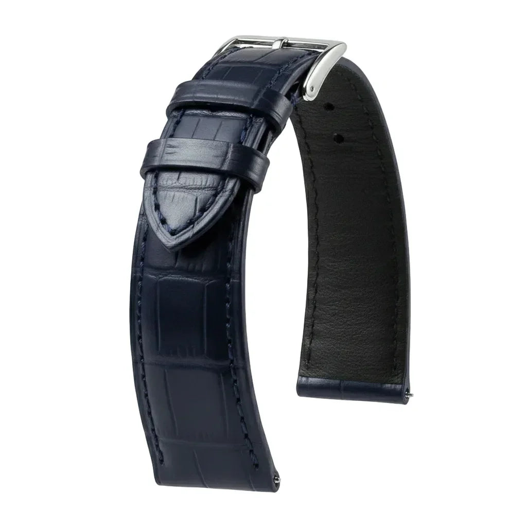 KronoKeeper strap - Felix Alligator bespoke matte - Dark blue - alligator leather watch strap