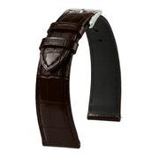 KronoKeeper strap - Felix Alligator bespoke glossy - dark coffee - alligator leather watch strap