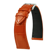 KronoKeeper strap - Felix Alligator bespoke glossy - red Orange - alligator leather watch strap