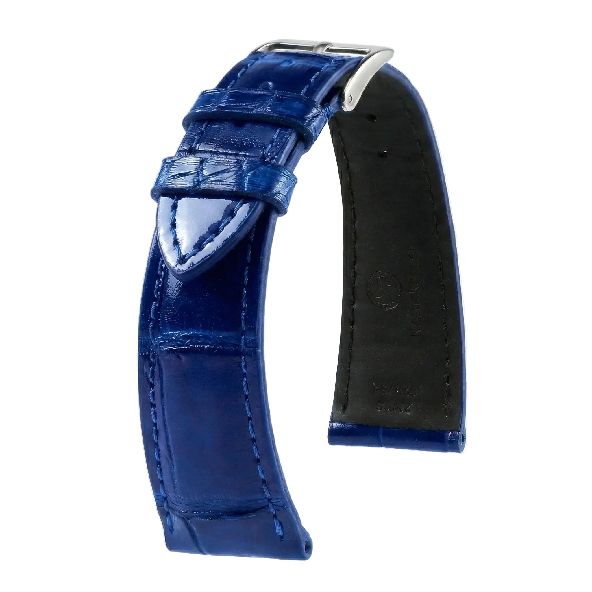 KronoKeeper strap - Felix Alligator bespoke glossy - electric blue - alligator leather watch strap