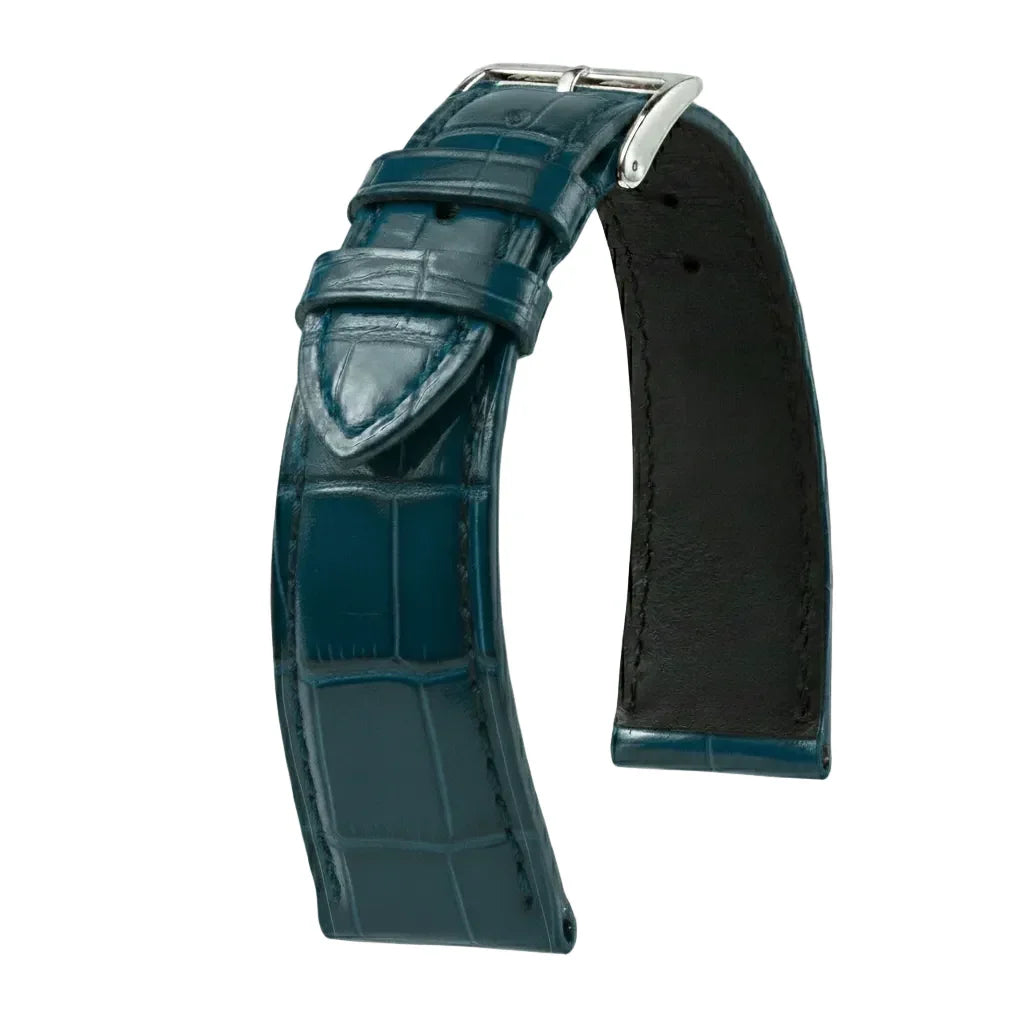 KronoKeeper strap - Felix Alligator bespoke glossy - blue lake - alligator leather watch strap