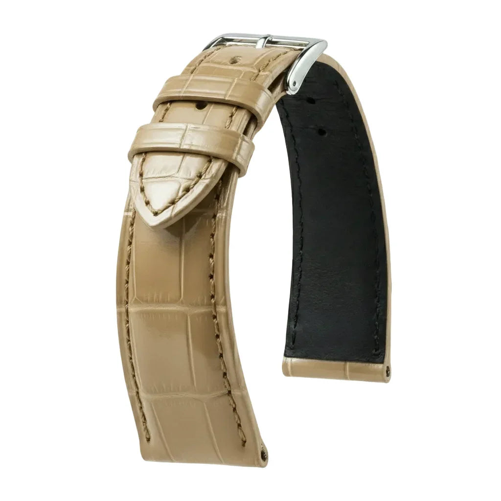 KronoKeeper strap - Felix Alligator bespoke glossy - gold - alligator leather watch strap