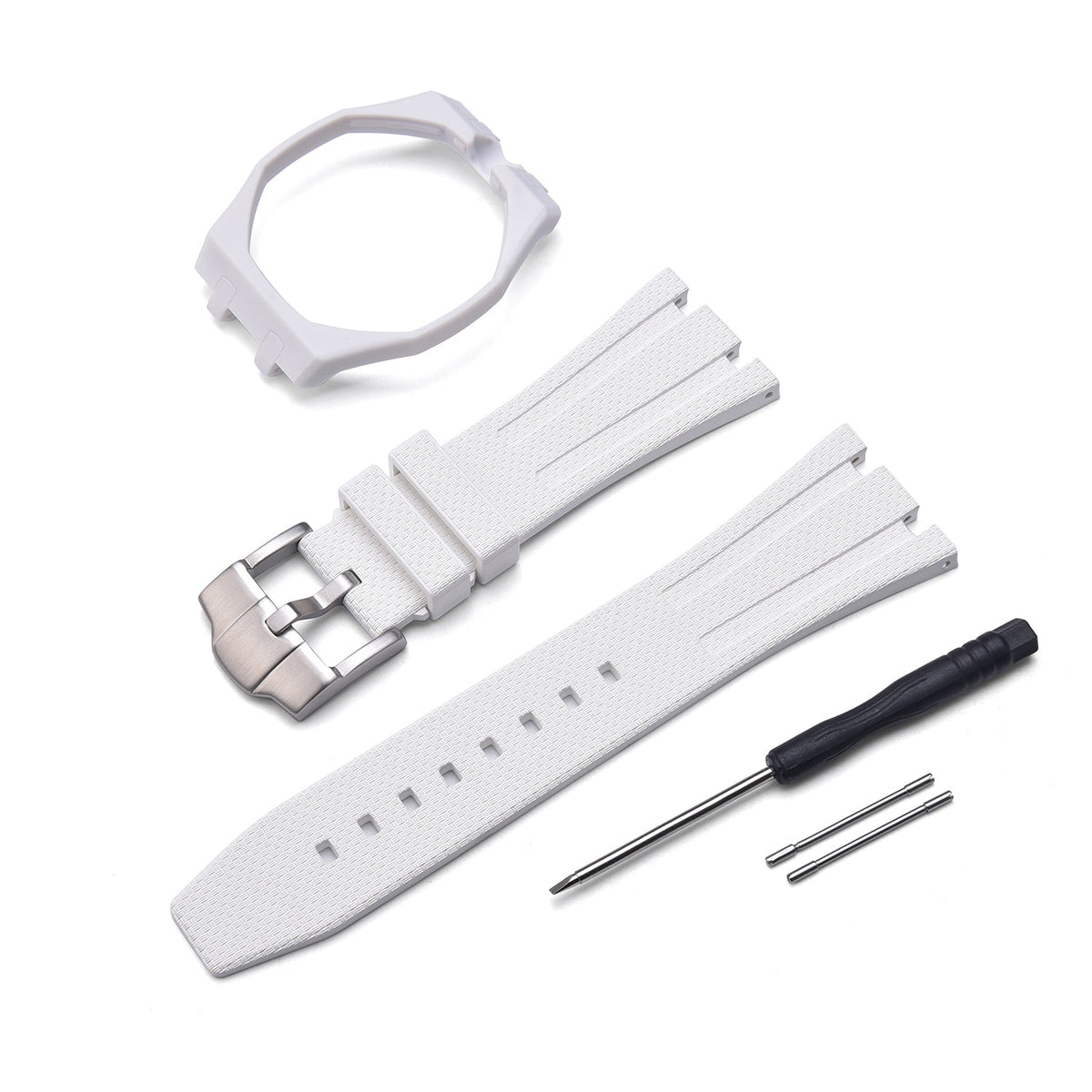 Rubber strap and case for AP x Swatch White KronoKeeper – case, strap and fitting tools