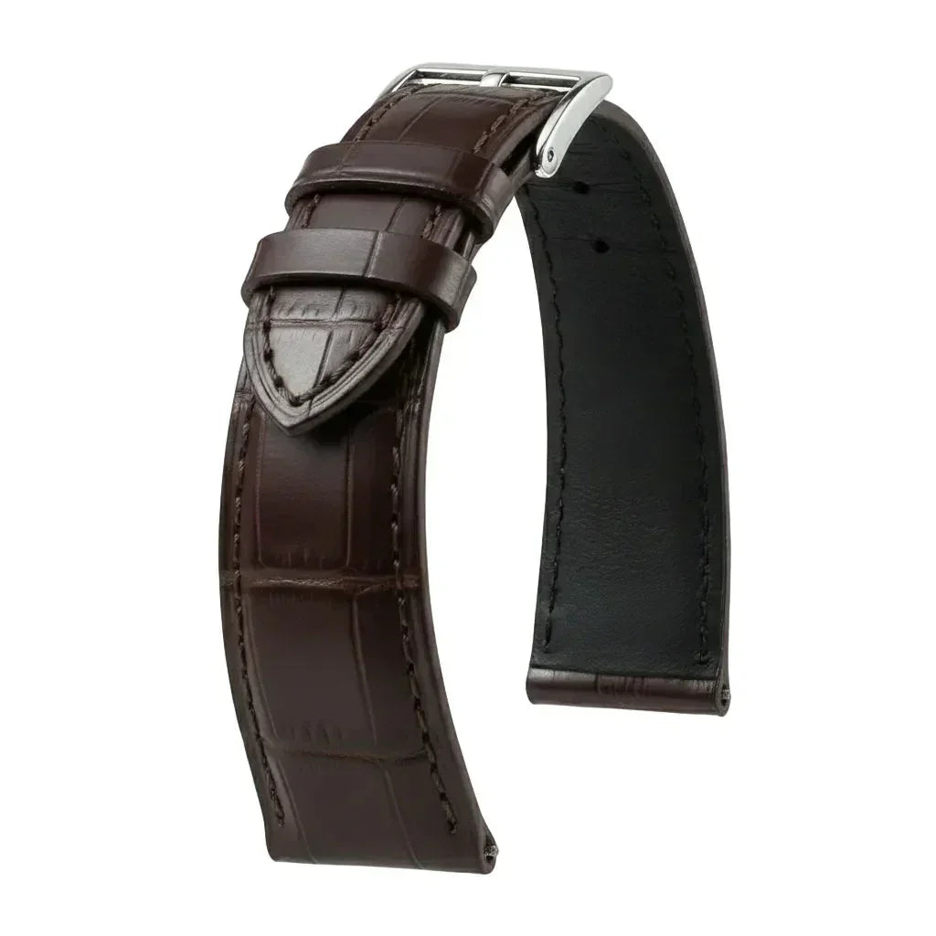 KronoKeeper strap - Felix Alligator bespoke matte - dark coffee - alligator leather watch strap