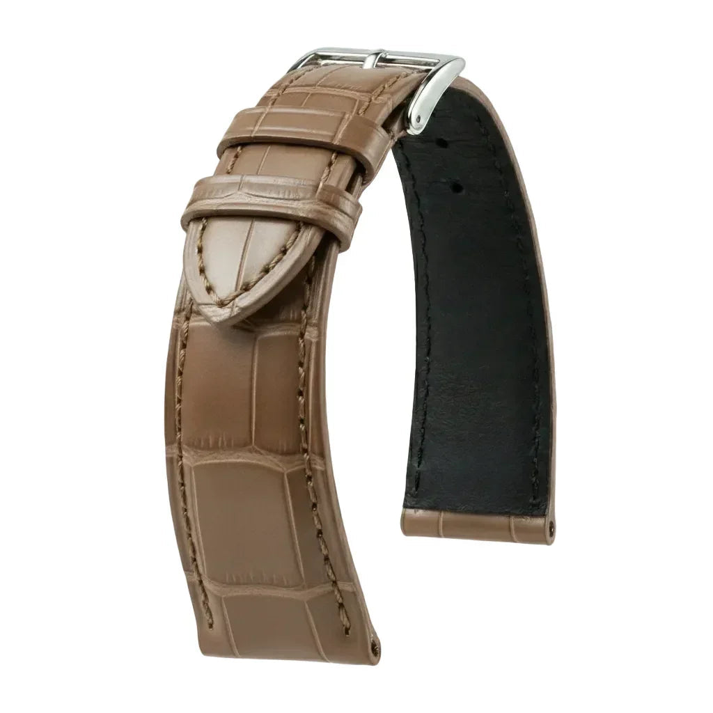 KronoKeeper strap - Felix Alligator bespoke matte - khaki - alligator leather watch strap