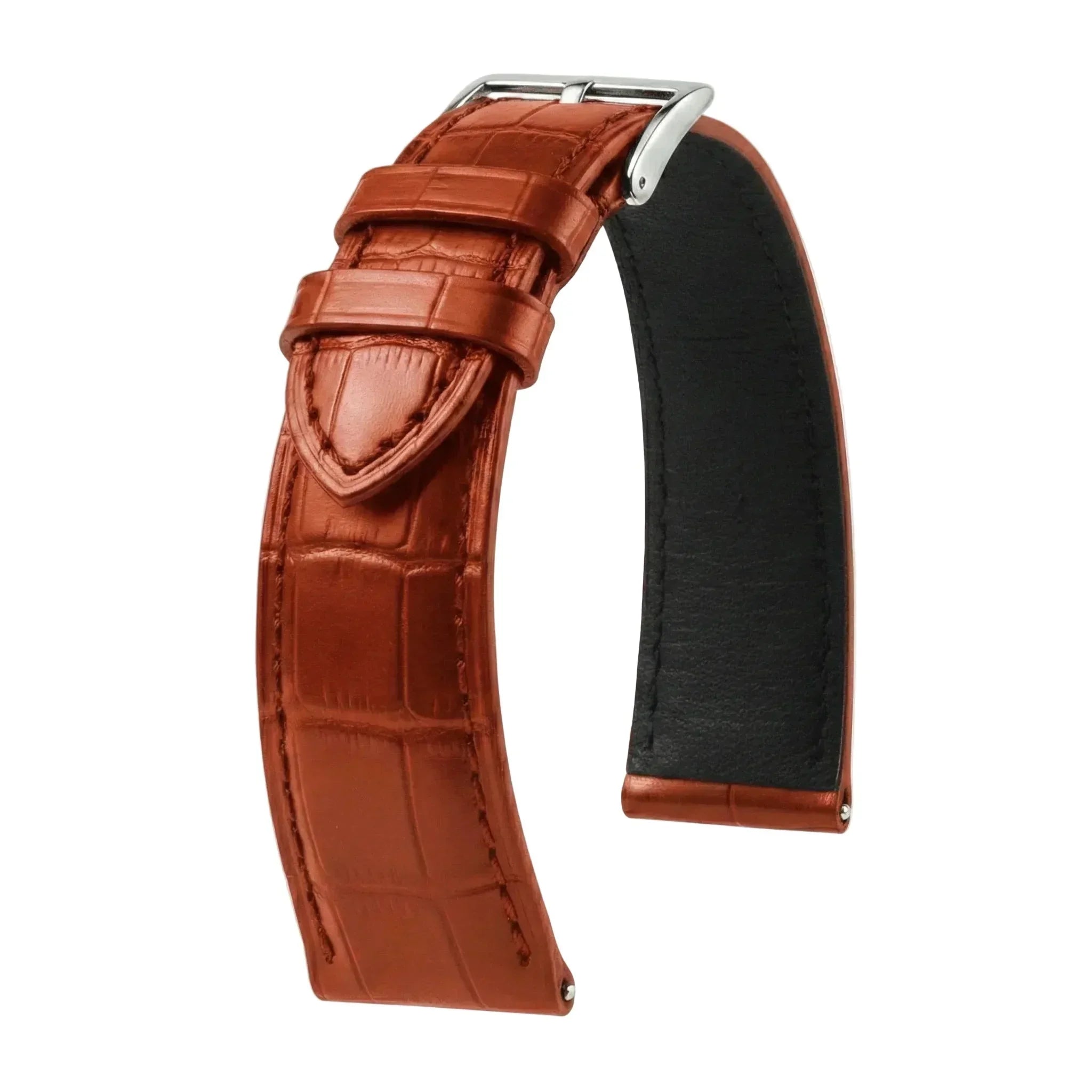 KronoKeeper strap - Felix Alligator bespoke matte - red Orange - alligator leather watch strap
