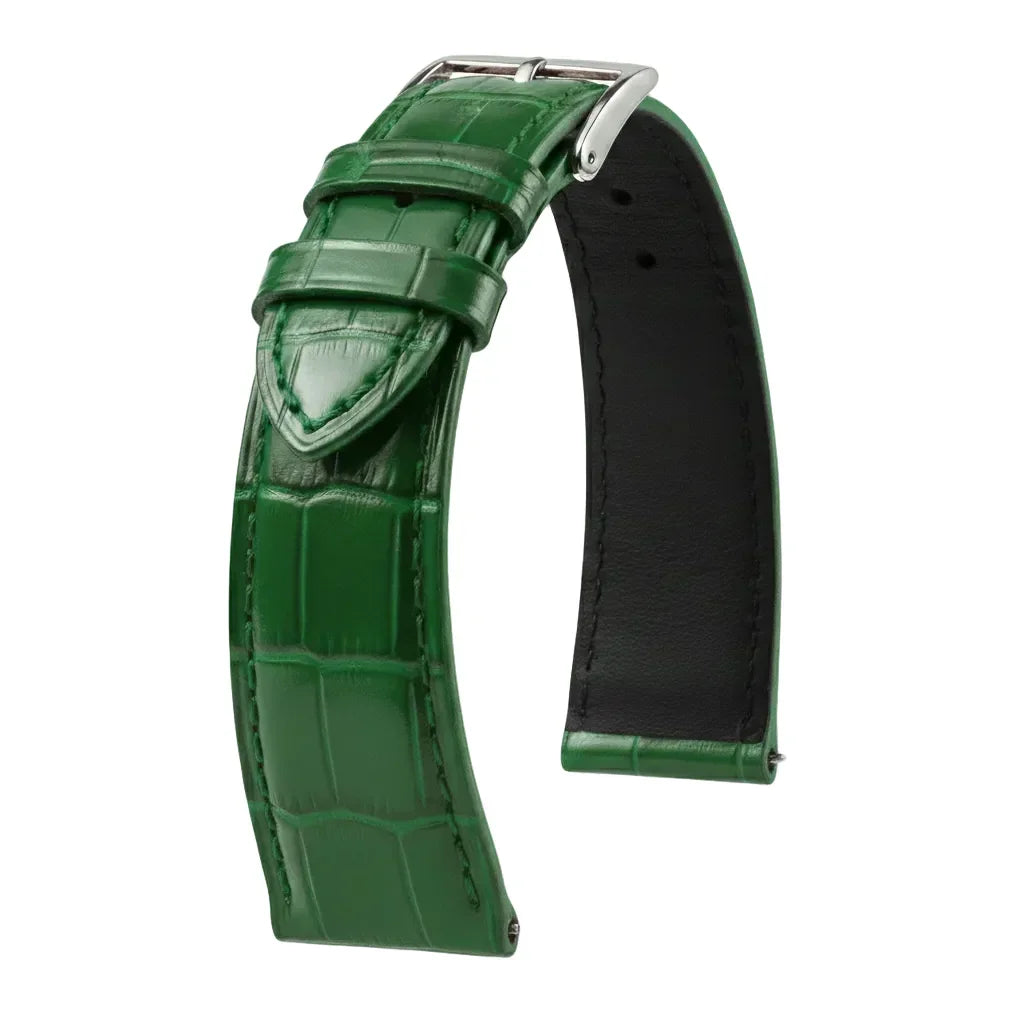 KronoKeeper strap - Felix Alligator bespoke matte - green - alligator leather watch strap