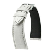 KronoKeeper strap - Felix Alligator bespoke matte - white - alligator leather watch strap
