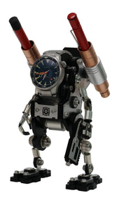Penlite Robot watch stand by Robotoys, silver finish, main view