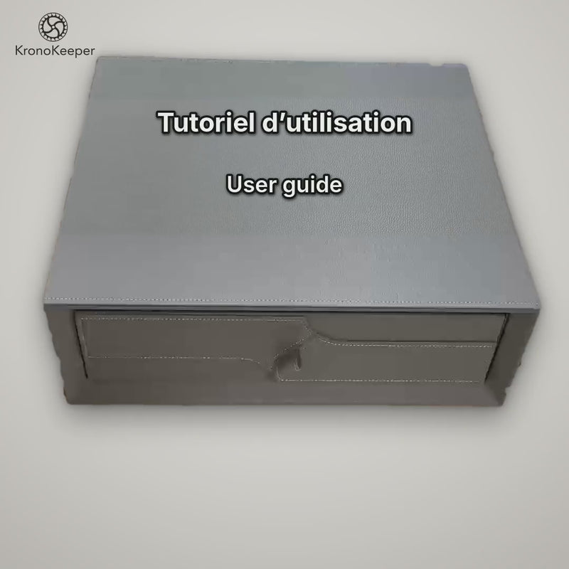 KronoKeeper drawer watch safe video tutorial: fingerprints, code, volume and language