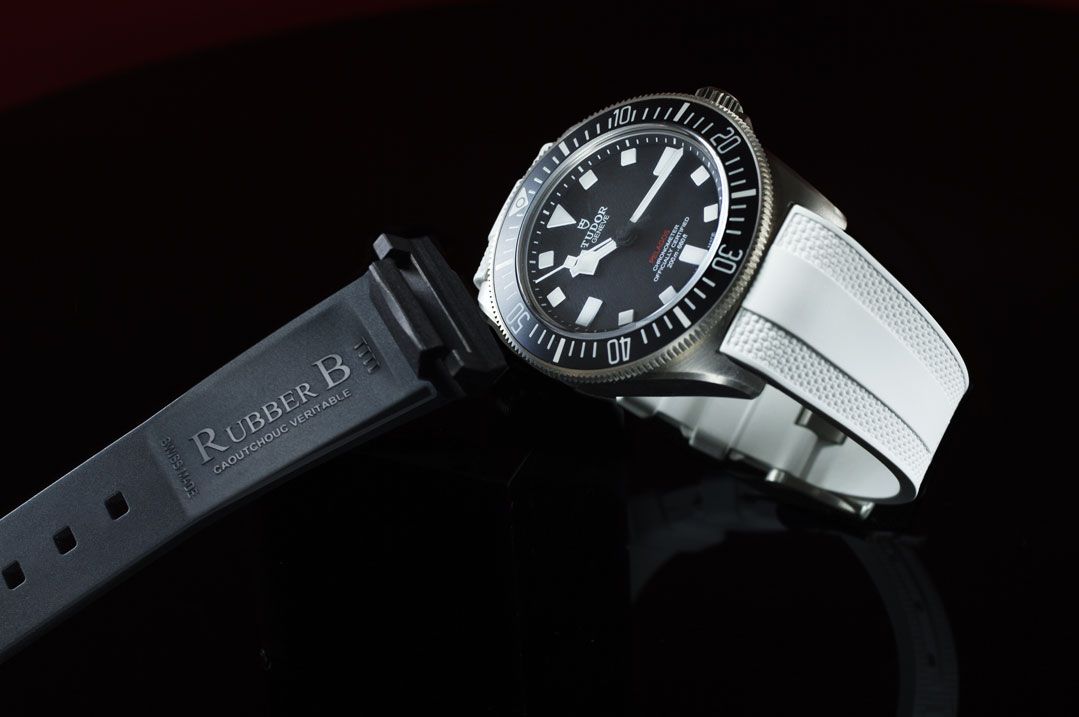 RubberB T808 strap for Tudor Pelagos FXD - White - detail view