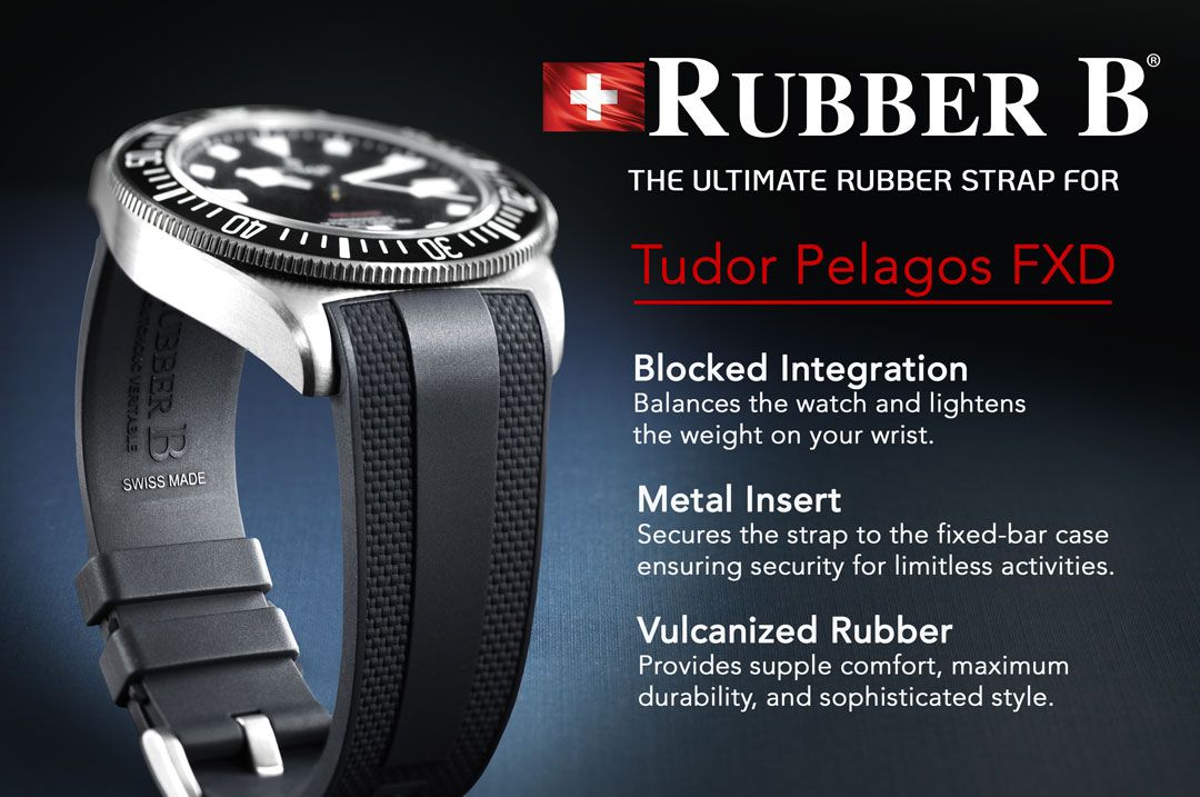 RubberB T808 strap for Tudor Pelagos FXD - White - side view